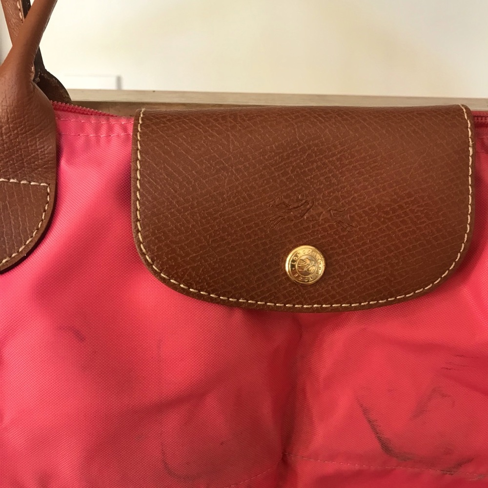 Hot pink Longchamp Large Le Pliage Tote